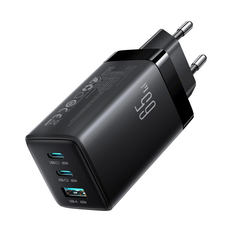 JOYROOM JR-TG10 65W GaN デュアルType-C、USB 3ポート充電器 Type-C to Type-Cケーブル付き EUプラグ、UKプラグ