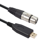 US18 USB to XLR メス マイク録音ケーブル、2m、3m