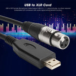 US18 USB to XLR メス マイク録音ケーブル、2m、3m