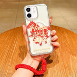 馬年アクリル磁気フルカバリースマホケースストラップ付き、iPhone 13用、iPhone 12用、iPhone 12 Pro Max用、iPhone 12 Pro用
