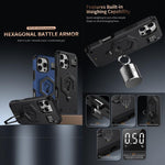 Hexagon Armor Magnetic Holder Weighing Scale Phone Case, For iPhone 12 / 12 Pro, For iPhone 11 Pro Max, For iPhone 11