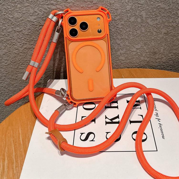 ドローン風四隅耐衝撃磁気アクリルスマホケース（長短ストラップ付き）、iPhone 17 Pro Max用、iPhone 17 Pro用、iPhone 17用、iPhone 16 Pro Max用、iPhone 16 Pro用、iPhone 16 Plus用、iPhone 16用、iPhone 15 Pro Max用