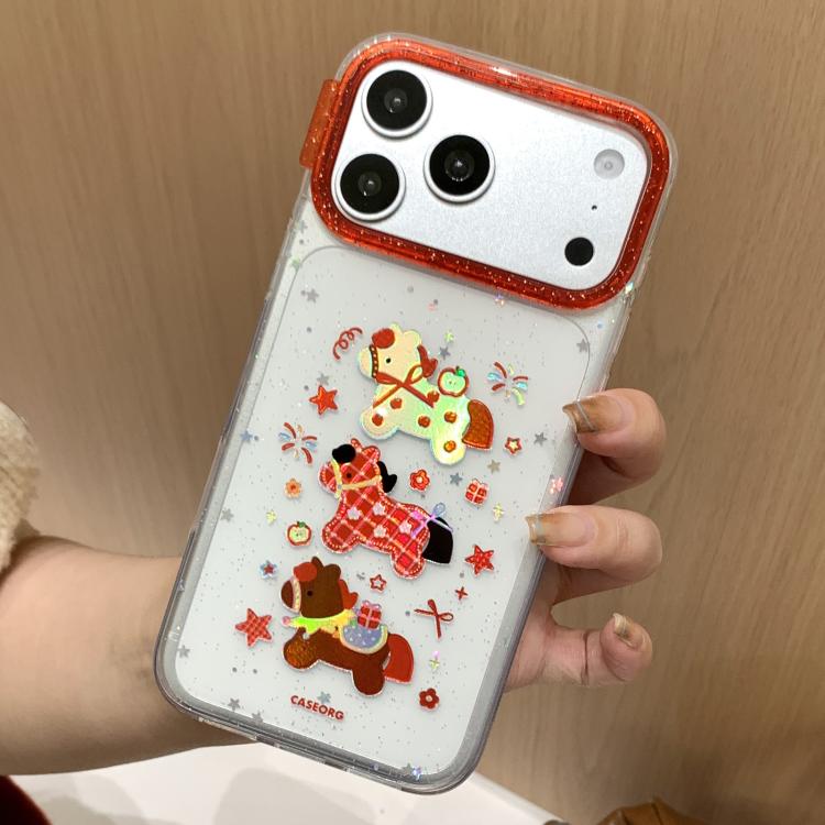 楽しいポニーパターン旧正月スマホケース、iPhone 17 Pro Max用、iPhone 17 Pro用、iPhone 17用、iPhone 16 Pro Max用、iPhone 16 Pro用、iPhone 16用、iPhone 15 Pro Max用、iPhone 15 Pro用、iPhone 15用、iPhone 14用、iPhone 14 Pro用