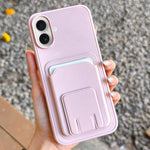 スクエア折りたたみカードバッグホルダースマホケース、iPhone 16 Plus用、iPhone 16用、iPhone 15 Pro Max用、iPhone 15 Pro用、iPhone 15 Plus用、iPhone 15用