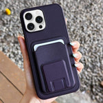 Square Folding Card Bag Holder Phone Case, For iPhone 14 Plus, For iPhone 14, For iPhone 14 Pro, For iPhone 14 Pro Max, For iPhone 13 Pro Max, For iPhone 13 Pro