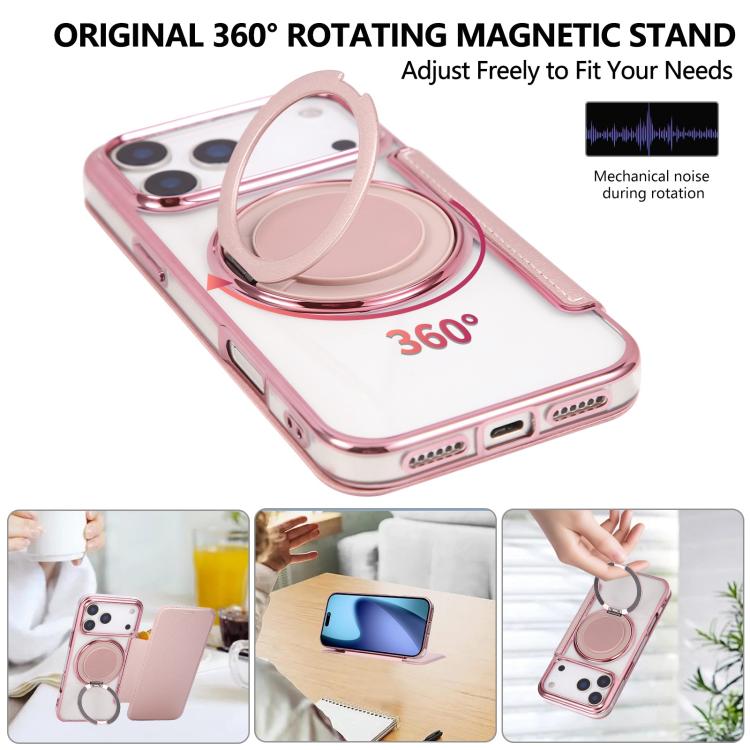 超薄型回転ホルダー 磁気メッキ ヴィーガンレザー スマホケース、iPhone 17e / 16e用、iPhone 17 Pro Max用、iPhone 17 Pro用、iPhone 17用、iPhone Air用、iPhone 16 Pro Max用