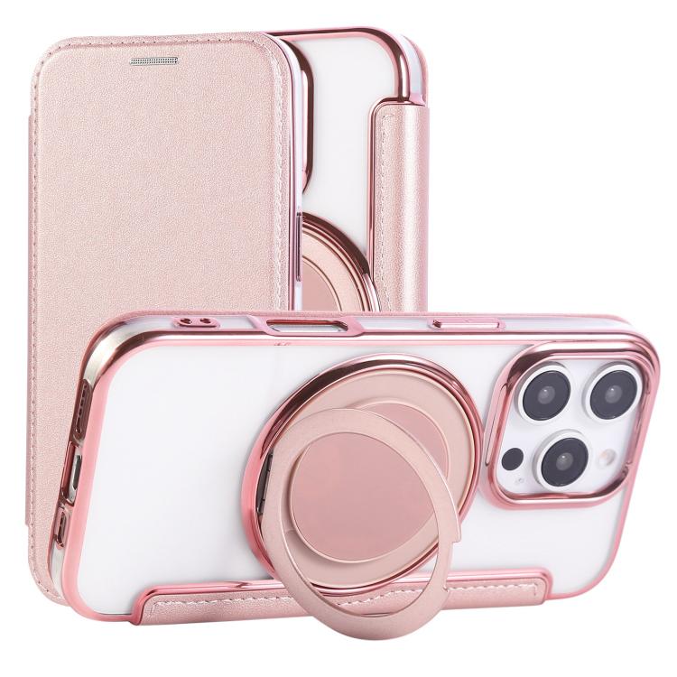 超薄型回転ホルダー 磁気メッキ ヴィーガンレザー スマホケース、iPhone 16 Pro用、iPhone 16 Plus用、iPhone 16用、iPhone 15 Pro Max用、iPhone 15 Pro用、iPhone 15 Plus / 14 Plus用