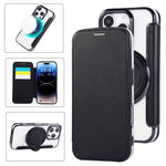 超薄型回転ホルダー 磁気メッキ ヴィーガンレザー スマホケース、iPhone 16 Pro用、iPhone 16 Plus用、iPhone 16用、iPhone 15 Pro Max用、iPhone 15 Pro用、iPhone 15 Plus / 14 Plus用