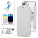 超薄型回転ホルダー 磁気メッキ ヴィーガンレザー スマホケース、iPhone 16 Pro用、iPhone 16 Plus用、iPhone 16用、iPhone 15 Pro Max用、iPhone 15 Pro用、iPhone 15 Plus / 14 Plus用