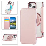 超薄型回転ホルダー 磁気メッキ ヴィーガンレザー スマホケース、iPhone 16 Pro用、iPhone 16 Plus用、iPhone 16用、iPhone 15 Pro Max用、iPhone 15 Pro用、iPhone 15 Plus / 14 Plus用