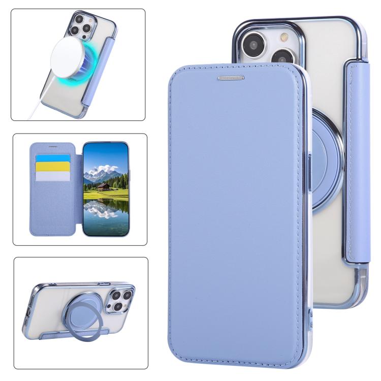 超薄型回転ホルダー 磁気メッキ ヴィーガンレザー スマホケース、iPhone 16 Pro用、iPhone 16 Plus用、iPhone 16用、iPhone 15 Pro Max用、iPhone 15 Pro用、iPhone 15 Plus / 14 Plus用