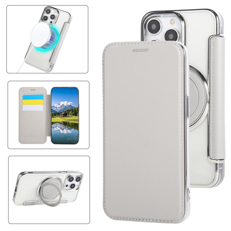 超薄型回転ホルダー 磁気メッキ ヴィーガンレザー スマホケース、iPhone 16 Pro用、iPhone 16 Plus用、iPhone 16用、iPhone 15 Pro Max用、iPhone 15 Pro用、iPhone 15 Plus / 14 Plus用