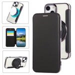 超薄型回転ホルダー 磁気メッキ ヴィーガンレザー スマホケース、iPhone 16 Pro用、iPhone 16 Plus用、iPhone 16用、iPhone 15 Pro Max用、iPhone 15 Pro用、iPhone 15 Plus / 14 Plus用