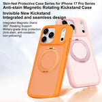 肌に優しい防汚回転ホルダー 磁気アーマー スマホケース、iPhone 17 Pro Max用、iPhone 17 Pro用