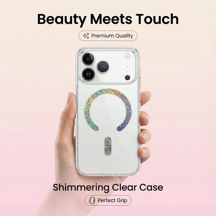 グリッター磁気 TPUスマホケース、iPhone 17 Pro Max用、iPhone 17 Pro用