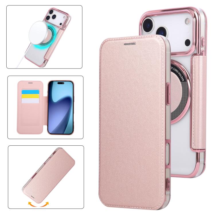超薄型磁気メッキ ヴィーガンレザー スマホケース、iPhone 17 Pro Max用、iPhone 17 Pro用、iPhone 17用、iPhone Air用、iPhone 16e用、iPhone 16 Pro Max用