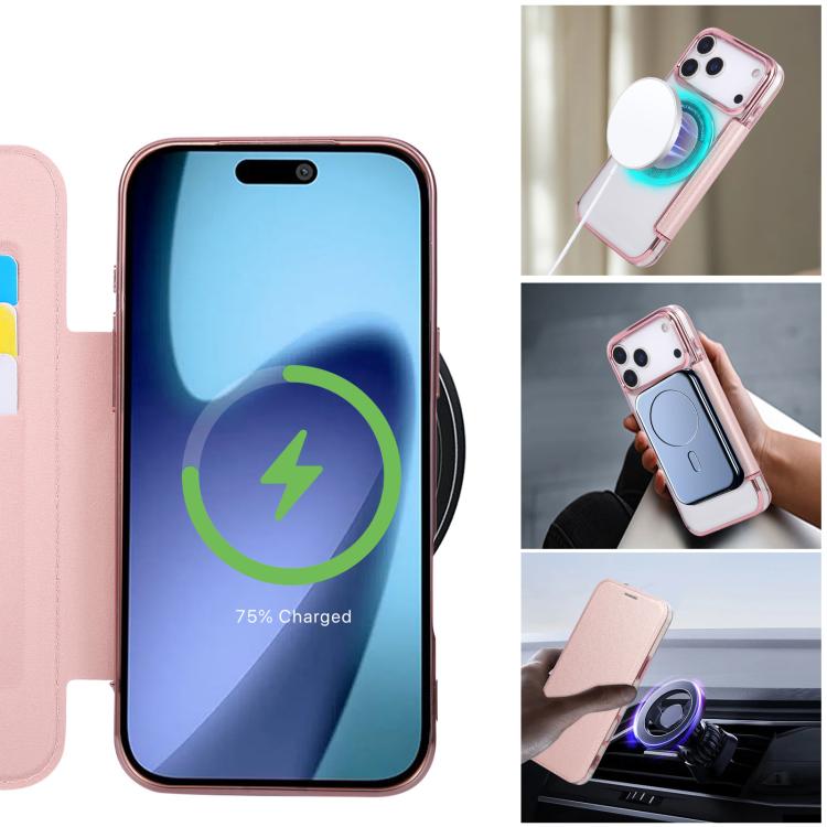 超薄型磁気メッキ ヴィーガンレザー スマホケース、iPhone 17 Pro Max用、iPhone 17 Pro用、iPhone 17用、iPhone Air用、iPhone 16e用、iPhone 16 Pro Max用