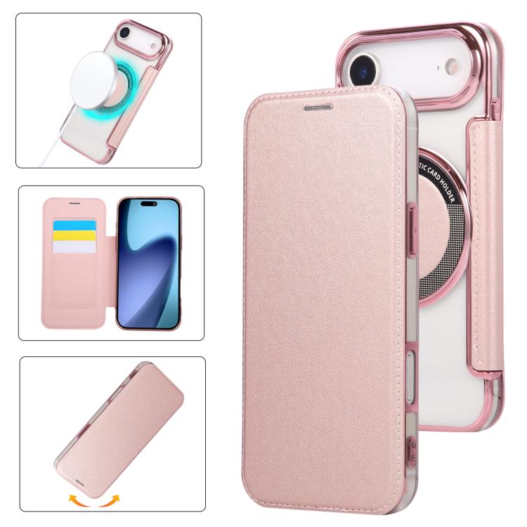 超薄型磁気メッキ ヴィーガンレザー スマホケース、iPhone 17 Pro Max用、iPhone 17 Pro用、iPhone 17用、iPhone Air用、iPhone 16e用、iPhone 16 Pro Max用