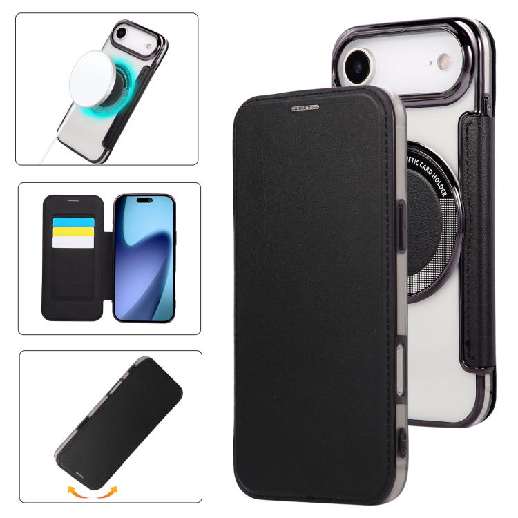 超薄型磁気メッキ ヴィーガンレザー スマホケース、iPhone 17 Pro Max用、iPhone 17 Pro用、iPhone 17用、iPhone Air用、iPhone 16e用、iPhone 16 Pro Max用