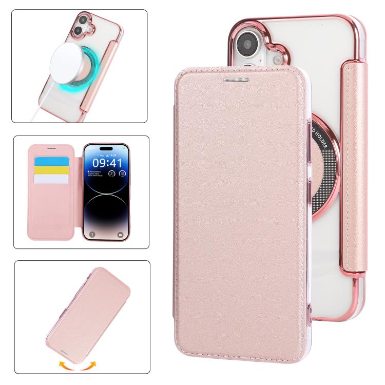 超薄型磁気メッキ ヴィーガンレザー スマホケース、iPhone 17 Pro Max用、iPhone 17 Pro用、iPhone 17用、iPhone Air用、iPhone 16e用、iPhone 16 Pro Max用