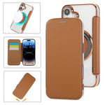 超薄型磁気メッキ ヴィーガンレザー スマホケース、iPhone 17 Pro Max用、iPhone 17 Pro用、iPhone 17用、iPhone Air用、iPhone 16e用、iPhone 16 Pro Max用