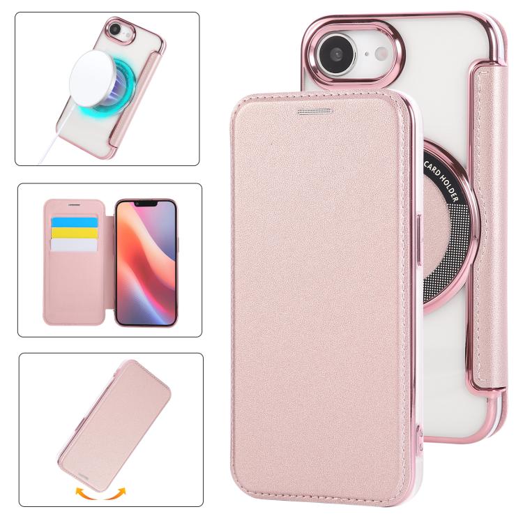 超薄型磁気メッキ ヴィーガンレザー スマホケース、iPhone 17 Pro Max用、iPhone 17 Pro用、iPhone 17用、iPhone Air用、iPhone 16e用、iPhone 16 Pro Max用