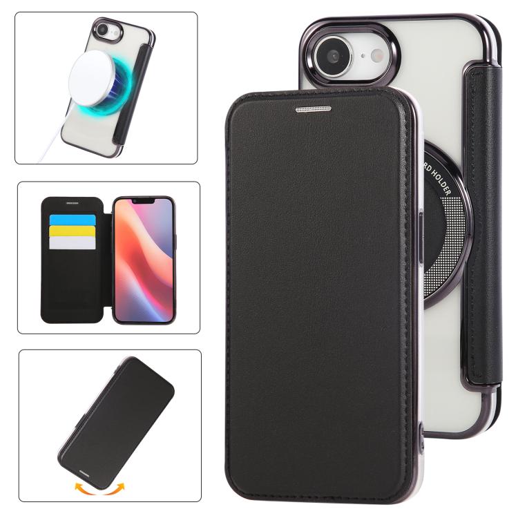 超薄型磁気メッキ ヴィーガンレザー スマホケース、iPhone 17 Pro Max用、iPhone 17 Pro用、iPhone 17用、iPhone Air用、iPhone 16e用、iPhone 16 Pro Max用