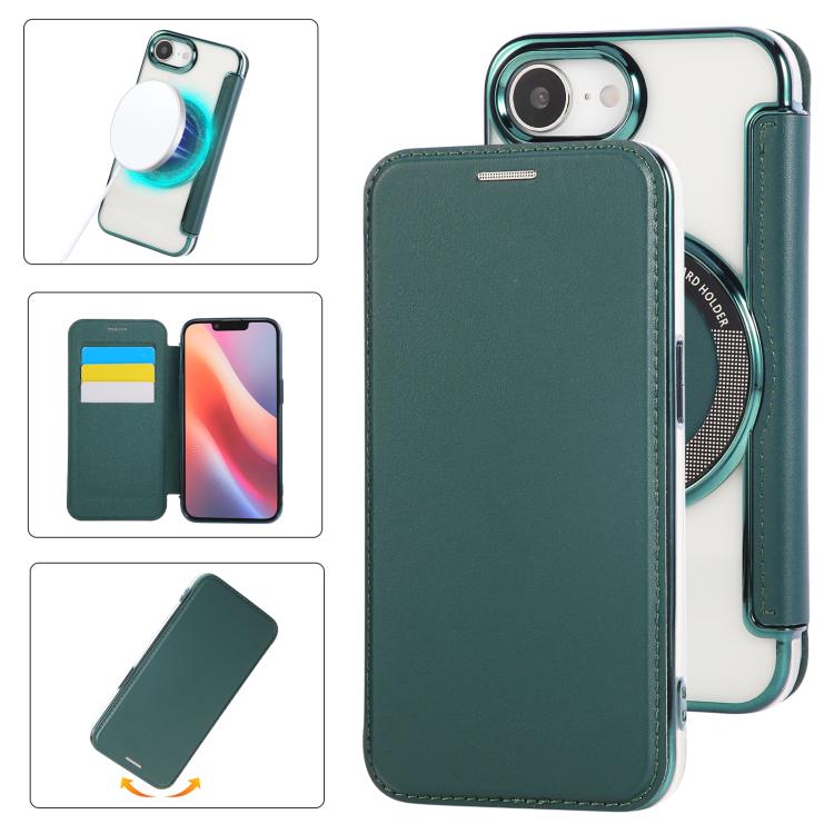 超薄型磁気メッキ ヴィーガンレザー スマホケース、iPhone 17 Pro Max用、iPhone 17 Pro用、iPhone 17用、iPhone Air用、iPhone 16e用、iPhone 16 Pro Max用