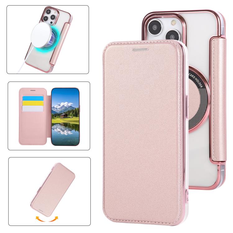 超薄型磁気メッキ ヴィーガンレザー スマホケース、iPhone 15用、iPhone 14 / 13用、iPhone 14 Pro用、iPhone 14 Pro Max用、iPhone 13 Pro Max用、iPhone 13 Pro用