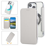超薄型磁気メッキ ヴィーガンレザー スマホケース、iPhone 15用、iPhone 14 / 13用、iPhone 14 Pro用、iPhone 14 Pro Max用、iPhone 13 Pro Max用、iPhone 13 Pro用