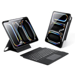 DUX DUCIS DKシリーズバックライト磁気ワイヤレスキーボードヴィーガンレザータブレットケース、iPad Pro 13 2025 / 2024対応、iPad Pro 11 2025 / 2024対応、iPad 2025 / 2022対応、iPad Air 11 2025 / 2024対応、iPad Air 13 2025 / 2024対応