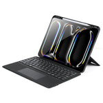DUX DUCIS DKシリーズバックライト磁気ワイヤレスキーボードヴィーガンレザータブレットケース、iPad Pro 13 2025 / 2024対応、iPad Pro 11 2025 / 2024対応、iPad 2025 / 2022対応、iPad Air 11 2025 / 2024対応、iPad Air 13 2025 / 2024対応