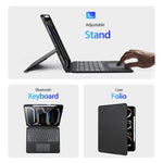 DUX DUCIS DKシリーズバックライト磁気ワイヤレスキーボードヴィーガンレザータブレットケース、iPad Pro 13 2025 / 2024対応、iPad Pro 11 2025 / 2024対応、iPad 2025 / 2022対応、iPad Air 11 2025 / 2024対応、iPad Air 13 2025 / 2024対応