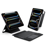 DUX DUCIS DKシリーズバックライト磁気ワイヤレスキーボードヴィーガンレザータブレットケース、iPad Pro 13 2025 / 2024対応、iPad Pro 11 2025 / 2024対応、iPad 2025 / 2022対応、iPad Air 11 2025 / 2024対応、iPad Air 13 2025 / 2024対応