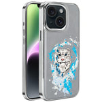 刺繍グラフィティヴィーガンレザーシールド電気めっき磁気スマホケース、iPhone 14 Plus用、iPhone 14用、iPhone 14 Pro用、iPhone 14 Pro Max用