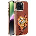 刺繍グラフィティヴィーガンレザーシールド電気めっき磁気スマホケース、iPhone 14 Plus用、iPhone 14用、iPhone 14 Pro用、iPhone 14 Pro Max用