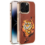 刺繍グラフィティヴィーガンレザーシールド電気めっき磁気スマホケース、iPhone 14 Plus用、iPhone 14用、iPhone 14 Pro用、iPhone 14 Pro Max用