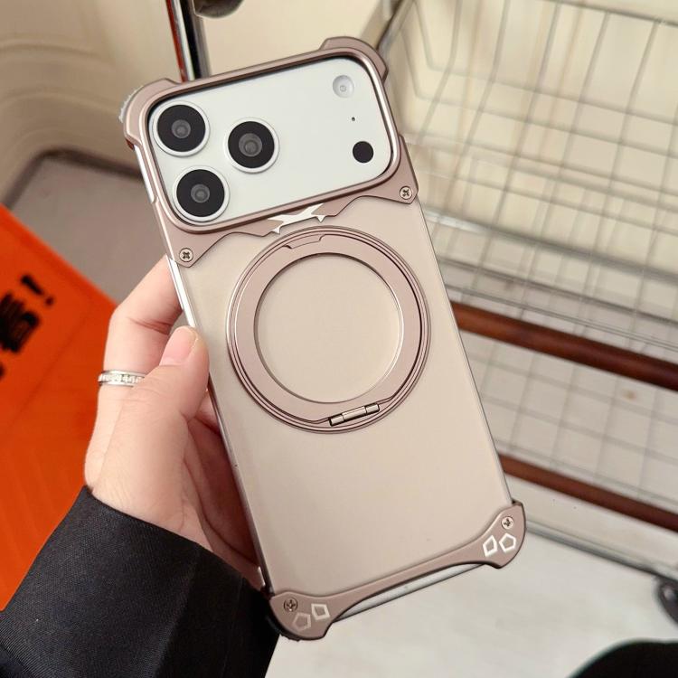 ジャガーオリジナルカラーフレームレス360度回転ホルダーマグネットスマホケース、iPhone 17 Pro Max用、iPhone 17 Pro用