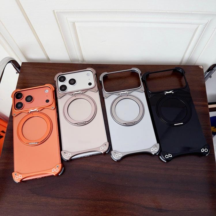 ジャガーオリジナルカラーフレームレス360度回転ホルダーマグネットスマホケース、iPhone 17 Pro Max用、iPhone 17 Pro用