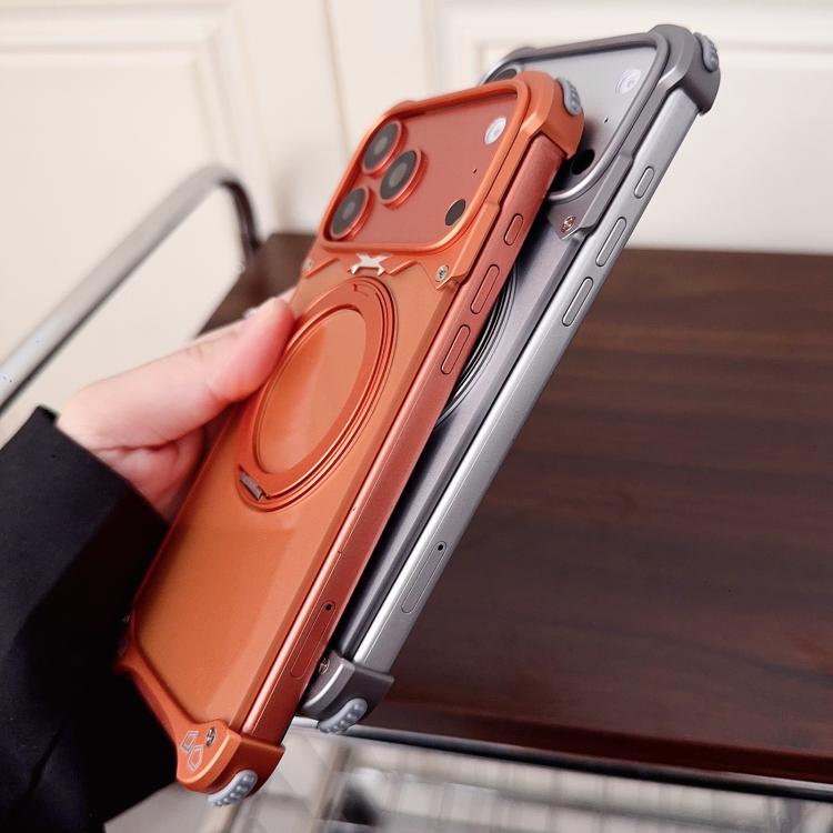 ジャガーオリジナルカラーフレームレス360度回転ホルダーマグネットスマホケース、iPhone 17 Pro Max用、iPhone 17 Pro用