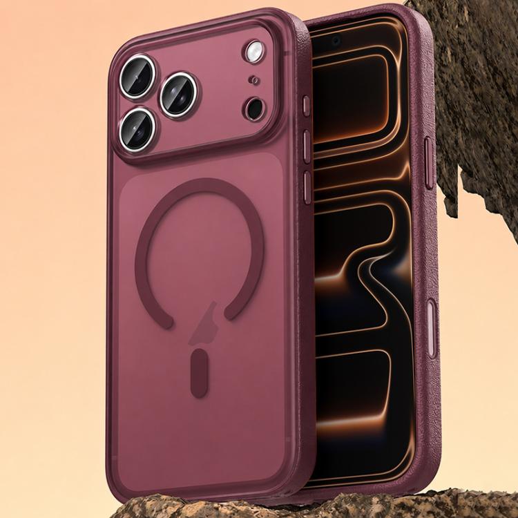 ヴィーガンレザーマグネットスマホケース、iPhone 17 Pro Max用、iPhone 17 Pro用、iPhone 17用