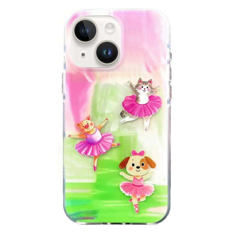 ラウンドエッジIMDパターンTPUスマホケース、iPhone 15 Pro Max用、iPhone 15 Pro用、iPhone 15用