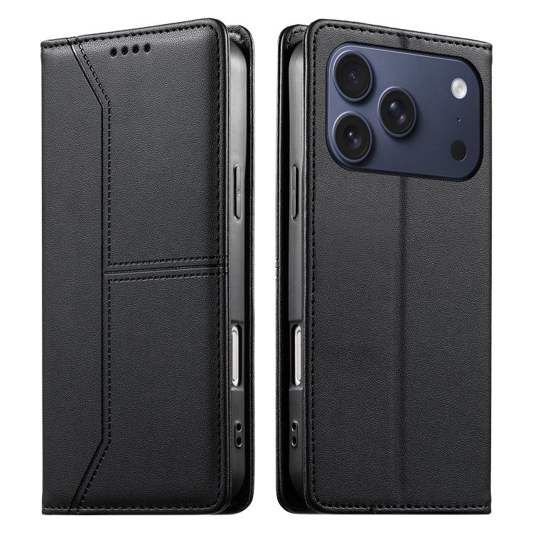 Stitched Line Magnetic RFID Vegan Leather Phone Case, For iPhone 18 Pro / 17 Pro, For iPhone 18 Pro Max / 17 Pro Max, For iPhone 17e / 16e, For iPhone 17, For iPhone Air, For iPhone 16 Pro Max, For iPhone 16 Pro, For iPhone 16 Plus, For iPhone 16