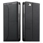 ステッチライン マグネット式 RFID ヴィーガンレザー製スマホケース、iPhone X / XS用、iPhone XR用、iPhone XS Max用、iPhone 8 Plus / 7 Plus用