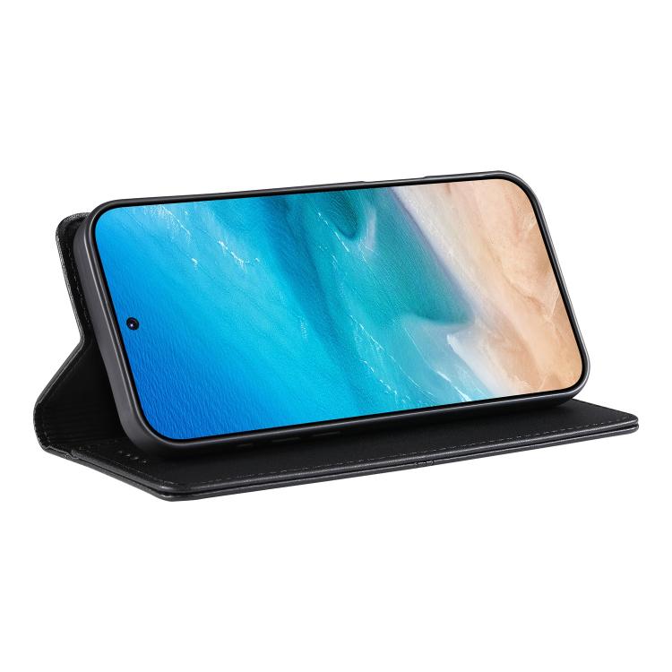 ステッチライン マグネット式 RFID ヴィーガンレザー製スマホケース、iPhone X / XS用、iPhone XR用、iPhone XS Max用、iPhone 8 Plus / 7 Plus用