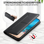 ステッチライン マグネット式 RFID ヴィーガンレザー製スマホケース、iPhone X / XS用、iPhone XR用、iPhone XS Max用、iPhone 8 Plus / 7 Plus用