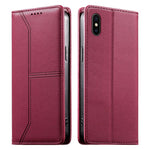 ステッチライン マグネット式 RFID ヴィーガンレザー製スマホケース、iPhone X / XS用、iPhone XR用、iPhone XS Max用、iPhone 8 Plus / 7 Plus用