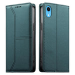ステッチライン マグネット式 RFID ヴィーガンレザー製スマホケース、iPhone X / XS用、iPhone XR用、iPhone XS Max用、iPhone 8 Plus / 7 Plus用