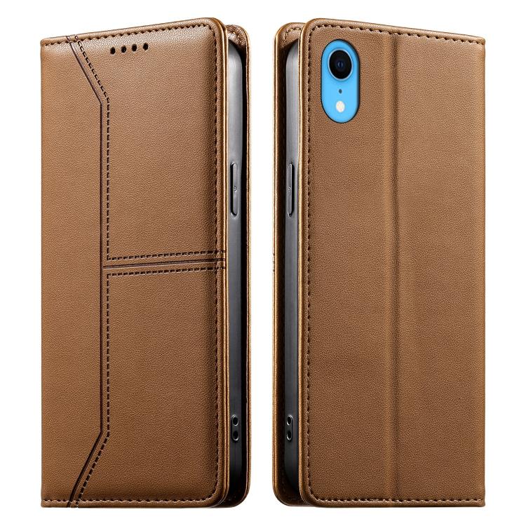 ステッチライン マグネット式 RFID ヴィーガンレザー製スマホケース、iPhone X / XS用、iPhone XR用、iPhone XS Max用、iPhone 8 Plus / 7 Plus用