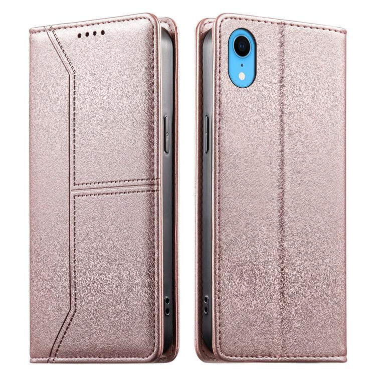 ステッチライン マグネット式 RFID ヴィーガンレザー製スマホケース、iPhone X / XS用、iPhone XR用、iPhone XS Max用、iPhone 8 Plus / 7 Plus用